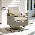 thumbnail image 3 of Outsunny PE Rattan Patio Outdoor Swivel Chairs Set of 2, Cream White, 3 of 10