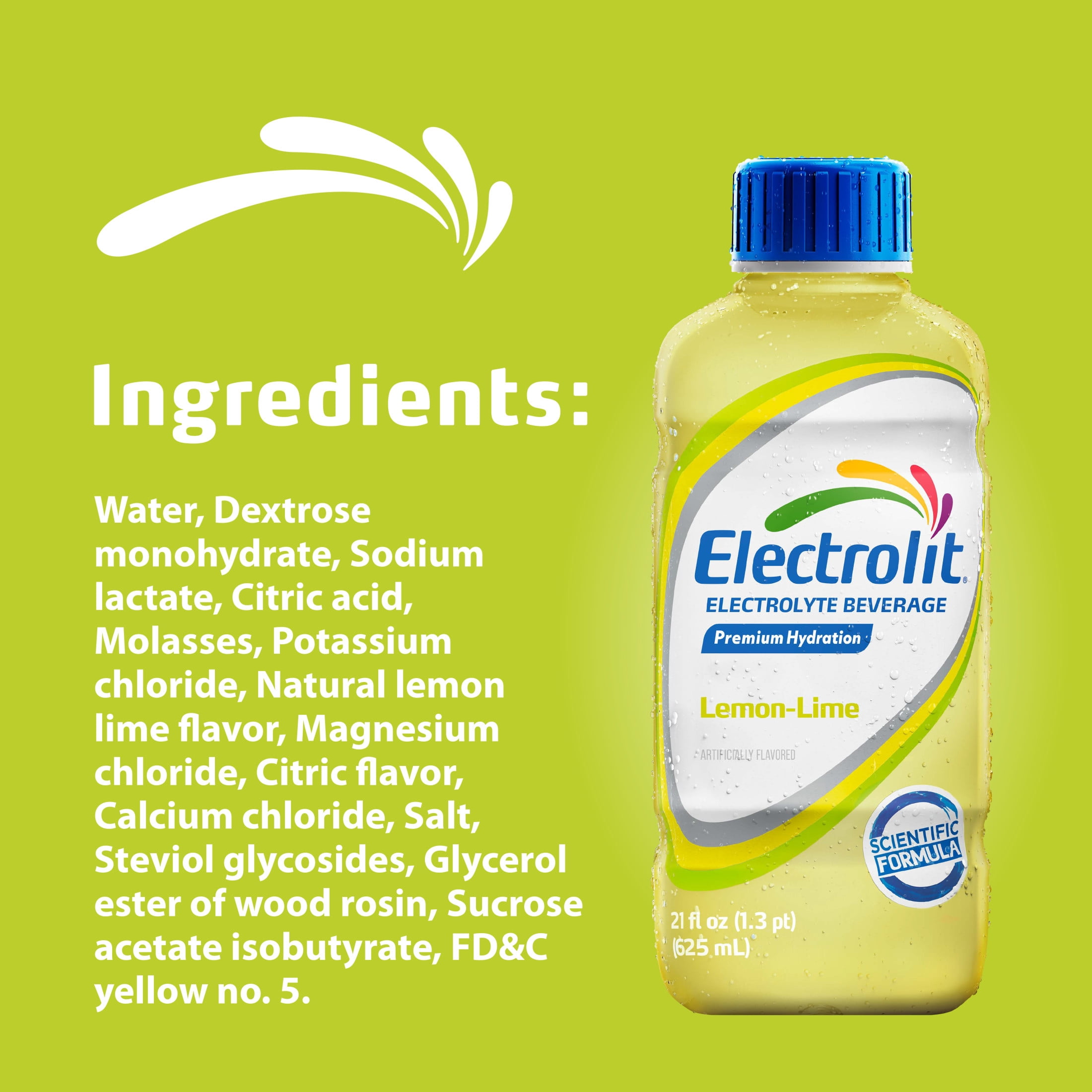 (2 pack) Electrolit Electrolyte Hydration Beverage, Lemon-Lime, 21 fl oz Bottle, Glutten Free, Vegan Friendly