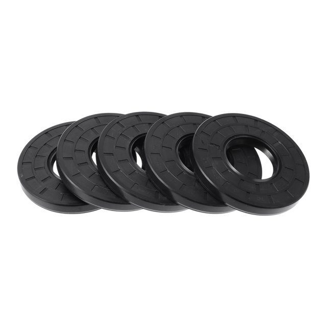 Sello de aceite universal Unique Bargains TC de doble labio con resorte de acero, anillo de sello de eje rotativo 40x90x10mm, caucho nitrilo de alta presión negro, 5 piezas