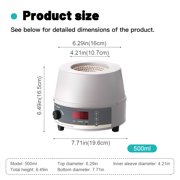 LAB FISH 500ml Digital Heating Mantle Stirrer, 250W Lab Hot Plate Magnetic Stirrer with Temperature Probe & Timer for Chemistry Lab
