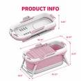 thumbnail image 2 of Puremind Portable Bathtub- 55" Foldable Bathtub for Adults- Collapsible Bathtub with 2 Side Handles and Waterproof Neck Pillow(Pink), 2 of 7