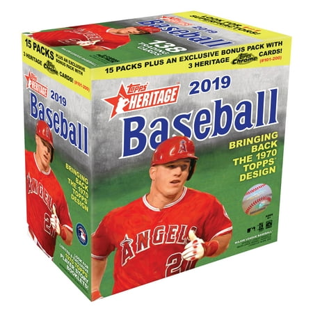 2019 Topps Heritage Mega Box- MLB Baseball Trading Cards- Find Autographs, Rookies | Exclusive Chrome Parallel Pack (Best Rookie Cards 2019)