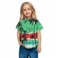 thumbnail image 6 of Tdoqot Boys Hawaiian Shirts with Pocket- Short Sleeve Casual Button Down Summer Kids Beach Shirts Vacation Clothes Green Size 5, 6 of 7