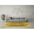 thumbnail image 3 of Ahgly Company Machine Washable Indoor Round Persian Yellow Traditional Area Rugs, 3' Round, 3 of 4