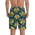 thumbnail image 3 of Kdxio Sunflowers Print Mens Sleep Shorts Bottoms Soft Comfy Pajama Wear Pants with Drawstring Pockets, 3 of 7