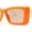 Orange Ivory - Light Brown, variant on Womens Diamond Cut Beveled Mod Plastic Rectangle Sunglasses Orange Ivory Light Brown