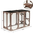 Pawhut Wooden Cat Enclosure Catio Cage With 3 Platforms, 71" x 32" x 44