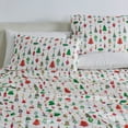 thumbnail image 6 of Great Bay Home Microfiber Bed Sheet Set, 4-Piece Holiday-Themed Sheets, King, Twinkling Ornaments, 6 of 6
