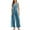 Light Blue, variant on Lenpel Jumpsuits for Women Summer Casual Sleeveless V Neck Tie Front Pleated Wide Leg Rompers Beach Vacation Outfits