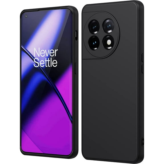 Compatible with OnePlus 11 Case, 1 11 Smooth Soft Liquid Silicone Case, Gel Rubber Shockproof Full Body Protective Phone Cover for One Plus 11 5G (Black)