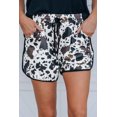 thumbnail image 4 of ABPHQTO Shorts de cintura media con cordón y pierna recta con estampado de vaca para mujer, 4 of 5