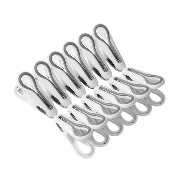 Juego de 12 pinzas para ropa para secar al aire, pinzas para tendedero blanco