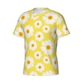thumbnail image 5 of Vsdgher Daisies Flowers Print Men's Dry Fit Mesh Athletic Shirts Moisture Wicking Tennis T-Shirt Tops, 5 of 9