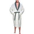 thumbnail image 5 of Men’s 100% Terry Cotton Bathrobe Toweling Gown Robe Two tone Blue Small, 5 of 5
