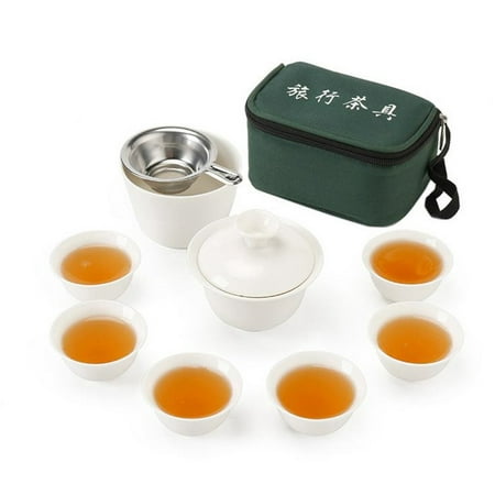 11pcs Travel Tea Sets Chinese Portable Ceramic Bone China Gaiwan Teacup Kung (Best Way To Travel In China)