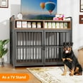 thumbnail image 5 of ModFurne Large Dog Crate Furniture with Drawers Storage, Puppy Dog Kennel Indoor with Double Doors, Brown, 5 of 8