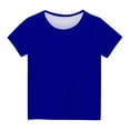 thumbnail image 5 of yillto Girls Shirts Short Sleeve Plain Tee Kids Crewneck Tshirts Summer Tops Basic Tees 3-14 Years, 5 of 5