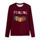 thumbnail image 3 of MHFRRA Camiseta de Manga Larga con Cuello Redondo y Estampado de Calabaza de Halloween Vino, 3 of 3