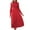 Red, variant on IROINNID Maxi Dress for Women Round Neck Long Sleeve Pleated A-line Solid Color Dress ,Hot Pink
