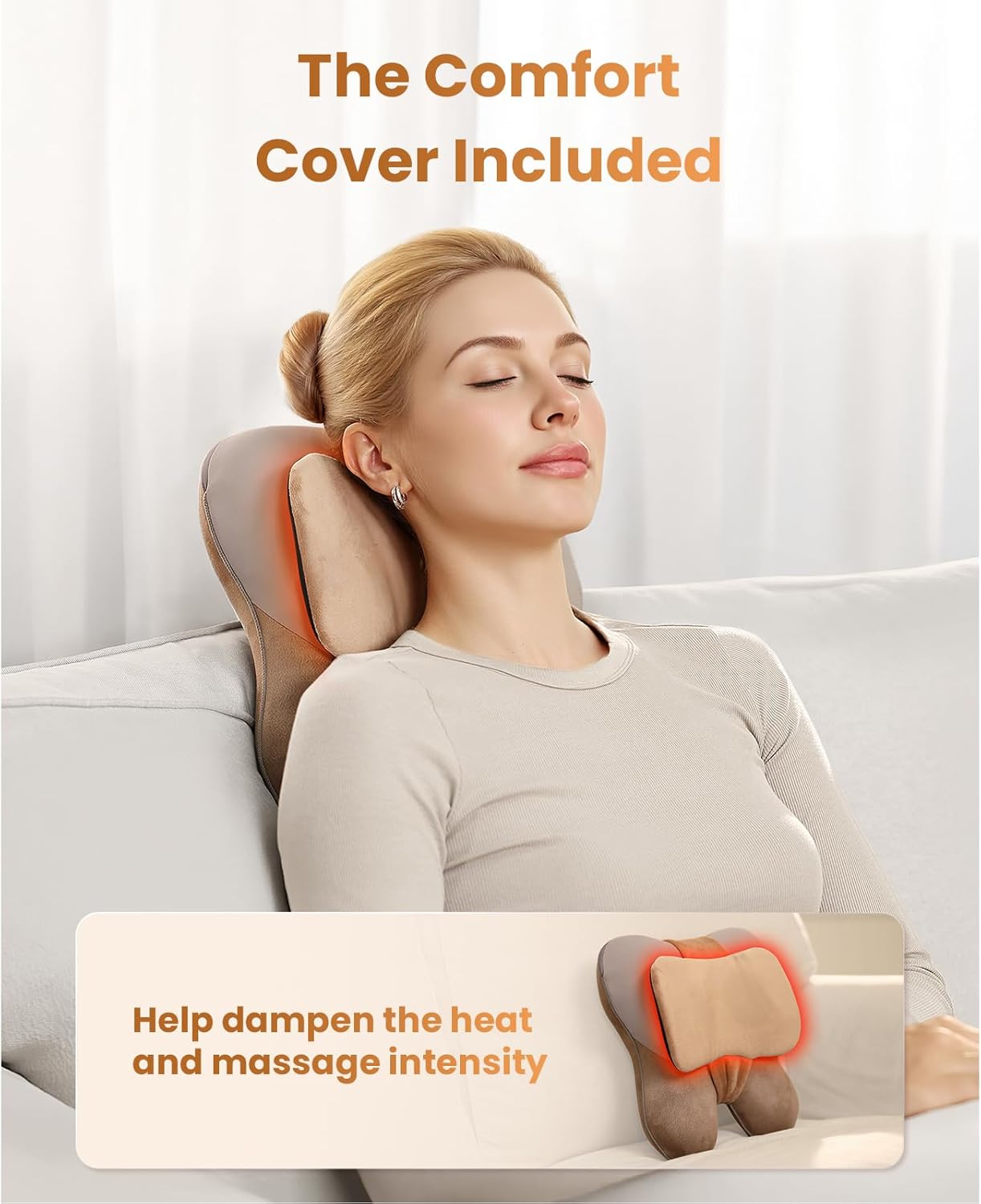 Bob and Brad EZBack Shiatsu 4 Deep-Kneading Massager Soothing Heat Therapy, Deep Tissue 3D Neck Shoulder Massager Pillow for Full Body Use Neck Shoulder Pain Relief, Ideal Gifts