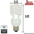 thumbnail image 2 of Satco S6275 - 23 watt; Mini Spiral Compact Fluorescent; 4100K; 82 CRI; Medium base; 120 volts; 3-pack, 2 of 4
