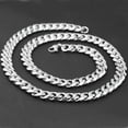 thumbnail image 4 of QQTDFG 8/10/12/15/17/19mm High Polished Silver Stainless Steel Mens Curb Chain Necklace-8mm-40 inch necklace, 4 of 5