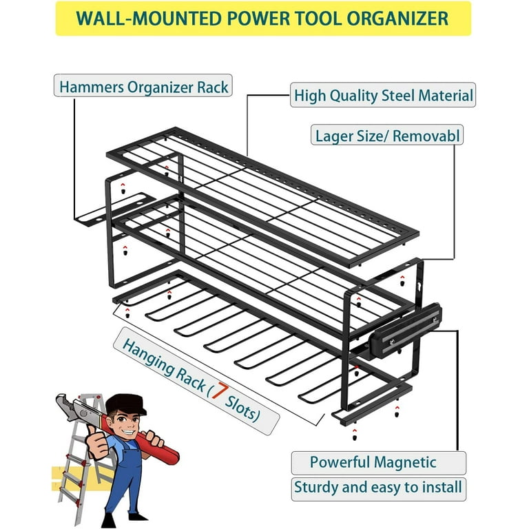 Amoowis Power Tool Organizer, Garage Organization with 7 Drill Holders, Tool  Box Organizers and Storage Wall Mount, Metal Shelf Heavy Duty, Utility Rack  for Screwdriver Pegboard Shed Workshop - Yahoo Shopping