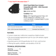 thumbnail image 2 of HVAC Panel Mode Door Actuator - Compatible with 2003 - 2004 Chevy Silverado 2500, 2 of 2
