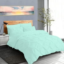 DNG Creations 5 Piece Pinch Pleated Duvet Cover 800 Threads Count, 100% Egyptian Cotton - With Zipper Closure & Corner Ties ( Solid Auqa Blue - Twin/Twin XL )