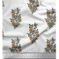 thumbnail image 1 of Soimoi Rayon Fabric Leaves & Floral Block Printed Fabric 1 Yard 42 Inch Wide, 1 of 3