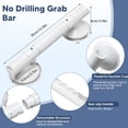 thumbnail image 2 of Vessgra Shower Grab Bars with Suction, 2-Pack 13 " Bathroom Safety Handles for Seniors & Disabled, Non-Slip Support Rails with Glow Strip, 2 of 6