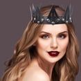 thumbnail image 5 of for Creative Leather Queen Crown Halloween Spiked Tiara Cosplay Carnival Headpie, 5 of 10