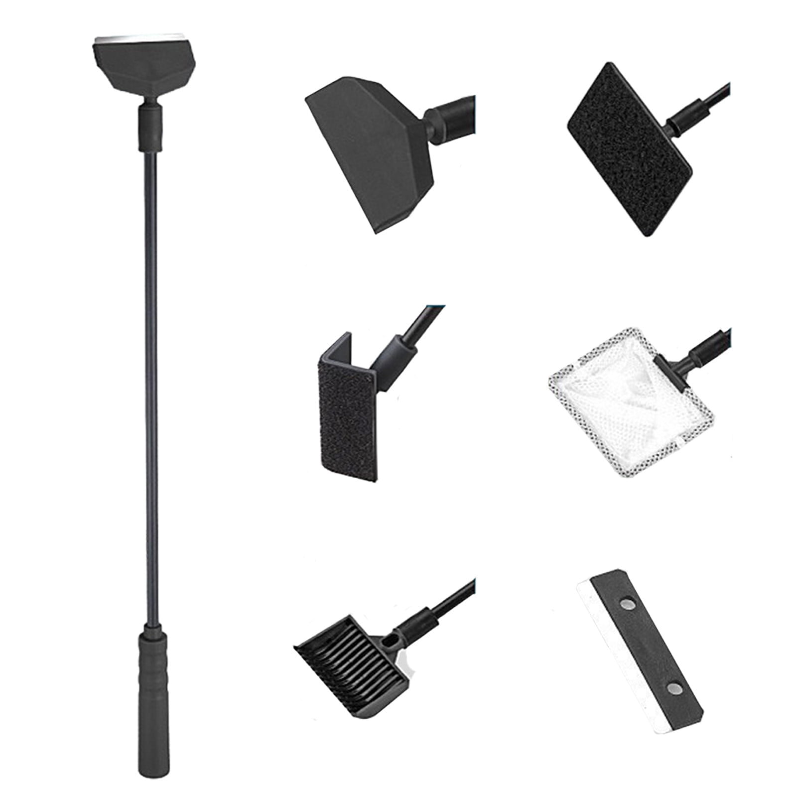 Aquarium Cleaning Kit 5-in-1 Fish Tank Tools Set Algae Scraper Sand Rake Adjustable Brush Fishing Net Water Plant Cleaner
