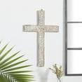 thumbnail image 2 of DecMode Brown Mango Wood Carved Cross Biblical Wall Decor, 2 of 8