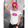 thumbnail image 2 of Hot Lips, Pink, Fashion T-Shirt Women -Image by Shutterstock, Female Large, 2 of 4