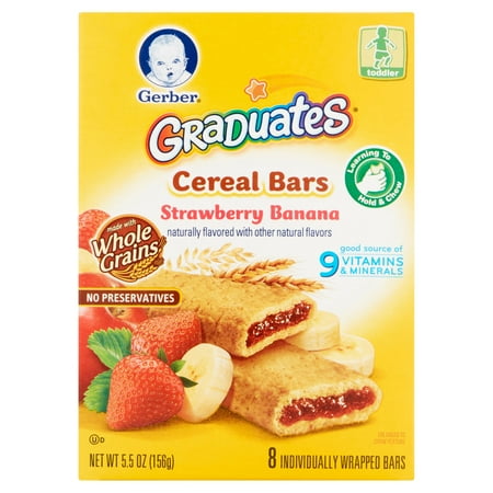 Gerber Graduates Strawberry Banana Cereal Bars, 8 count, 5.5 oz