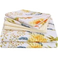 thumbnail image 1 of Piece Teal Leaves Printed Sheet Set Queen Size Soft Botanical Microfiber Sheets with Pillowcases Deep Pocket, 1 of 7