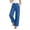Blue, variant on Women's Elastic-Waist Cargo Jogger Pants, Retro Drawstring, Striped Print and Soft Texture for Nostalgic Retro Casual Days Blue S