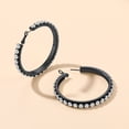 thumbnail image 5 of FindChic Sparkly Hoop Earrings for Women Stainless Steel Black 60mm Huggie Hoops with Cubic Zirconia Hypoallergenic Earrings Birthday Mothers Day Jewelry Gifts Her Mom Wife Adults Ideas, 5 of 9