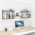 thumbnail image 4 of Wall Mounted Bookshelves, Floating Shelves for Wall, Wood Hanging Book Shelves for Room, Bedroom, Living Room, Easy Installation (Wooden, 50W x 17H), 4 of 15