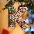 thumbnail image 4 of HCBY 26 Gingerbread Alphabet Ornaments for Christmas Tree Candy Cane Initial Letter B Pendant with Berries Pattern Mini Monogram Hanging Decorations for Party Gifts DIY Decor(K,3.1"), 4 of 5