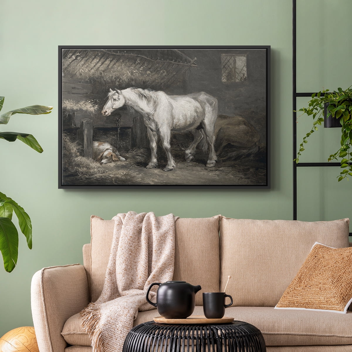 Vintage Animal Print-XLII By Wexford Home Framed in Black Wood Gallery Wrapped Canvas 17 in. x 25 in.