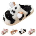 thumbnail image 5 of Xfvqtps Fuzzy Cow Slippers for Women Men Fluffy Plush Cozy Cotton House Slippers for Indoor Bedroom Warm Furry Slipper for Winter Spring Fall Brown, 5 of 5