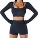 thumbnail image 1 of Top de yoga de manga larga ropa deportiva femenina de poliuretano con cuello halter y cuello redondo con almohadillas para el pecho para gimnasio ANGGREK Otros, 1 of 6