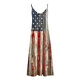thumbnail image 4 of Cmfcve 4th of July Patriotic Dresses Sleeveless Deep-V Neck Summer Maxi Dress Lightweight Printed Beach Vacation Sundress, 4 of 5