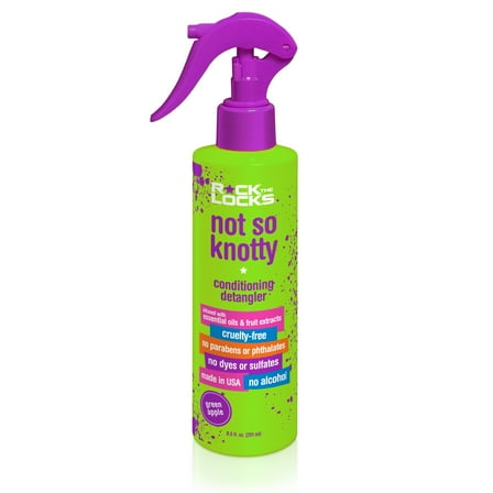 Rock the Locks Not So Knotty Conditioning Detangler, Green Apple, 8.5 oz.