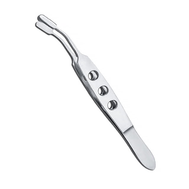 Pinzas de precisión para párpados Clips de limpieza de masaje ocular reutilizables pequeños de mano Herramientas faciales con mango antideslizante SPA Cuidado personal Punta rectangular grande tholdsy CE011614-05