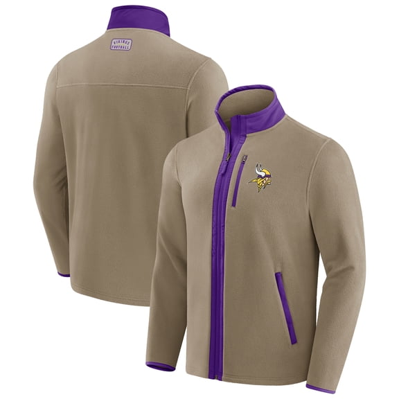 Men's NFL x Darius Rucker Collection by Fanatics  Tan Minnesota Vikings Heavyweight Polar Fleece Full-Zip Jacket