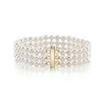 thumbnail image 1 of 14K Gold 7.0-7.5mm Triple Japanese Akoya Saltwater White Cultured Pearl Bracelet - AAA Quality, 1 of 7