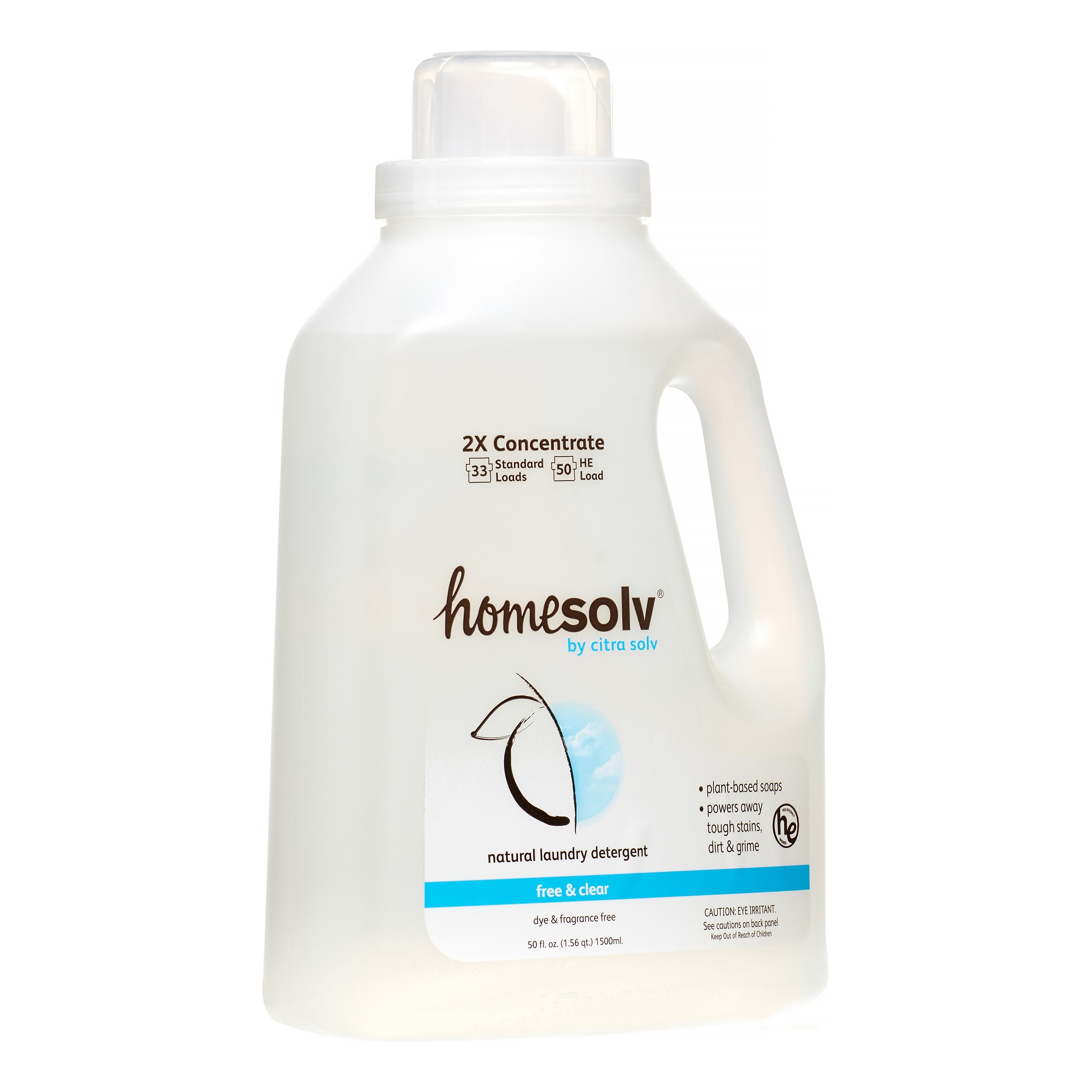 Homesolv Laundry Detergent, Natural, 2X Concentrate, Lavender Bergamot - 50 fl oz